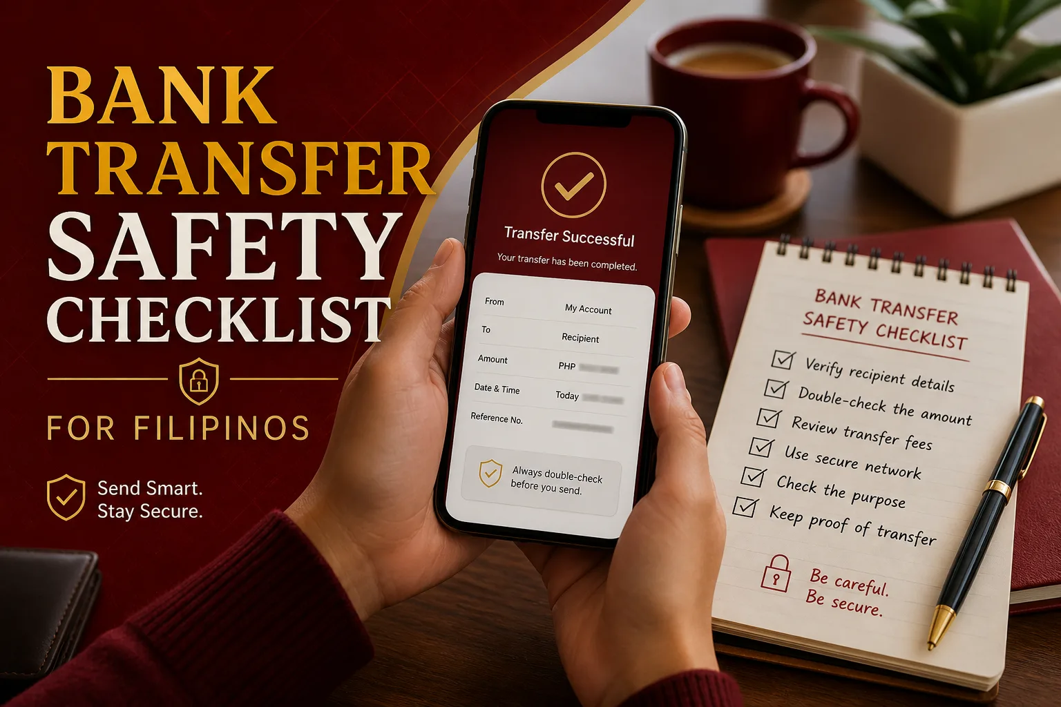 Safe bank transfer habits checklist
